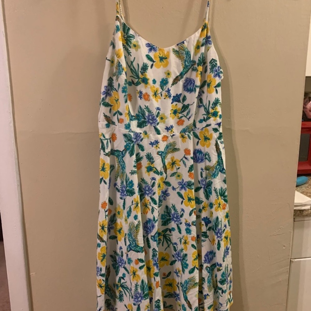 Beautiful old navy floral parrot bird summer dress